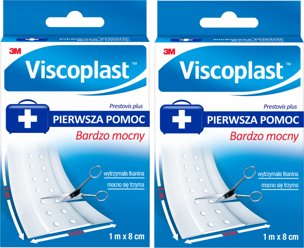 2x Plaster opatrunkowy do cięcia Viscoplast Prestovis Plus, 8cmx1m