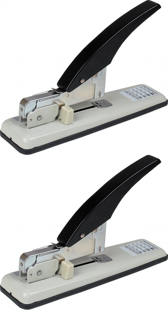 2x Zszywacz D.Rect Heavy Duty 377, do 100 kartek, metalowy, srebrno-czarny