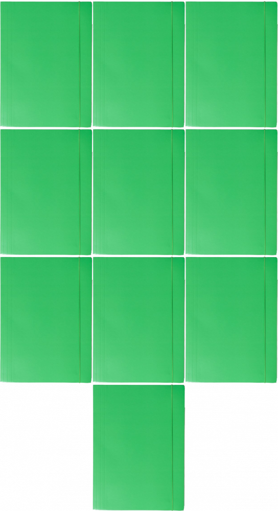 10x Teczka kartonowa z gumką Barbara, lakierowana, A4, 400g, zielony