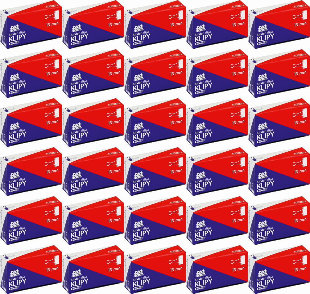 100x Klip biurowy Grand, 19 mm, 12 sztuk