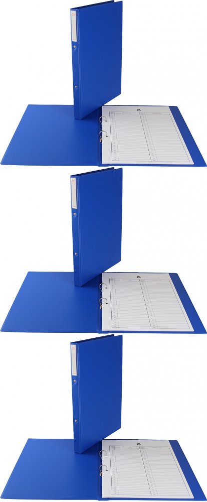 3x Teczka do akt osobowych Biurfol, A4, 30mm, 2 ringi, granatowy