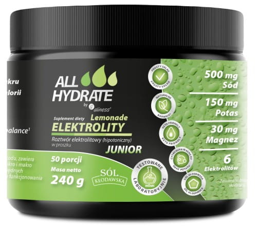 Elektrolity JUNIOR Lemonade 240g 50porcji ALLHydrate