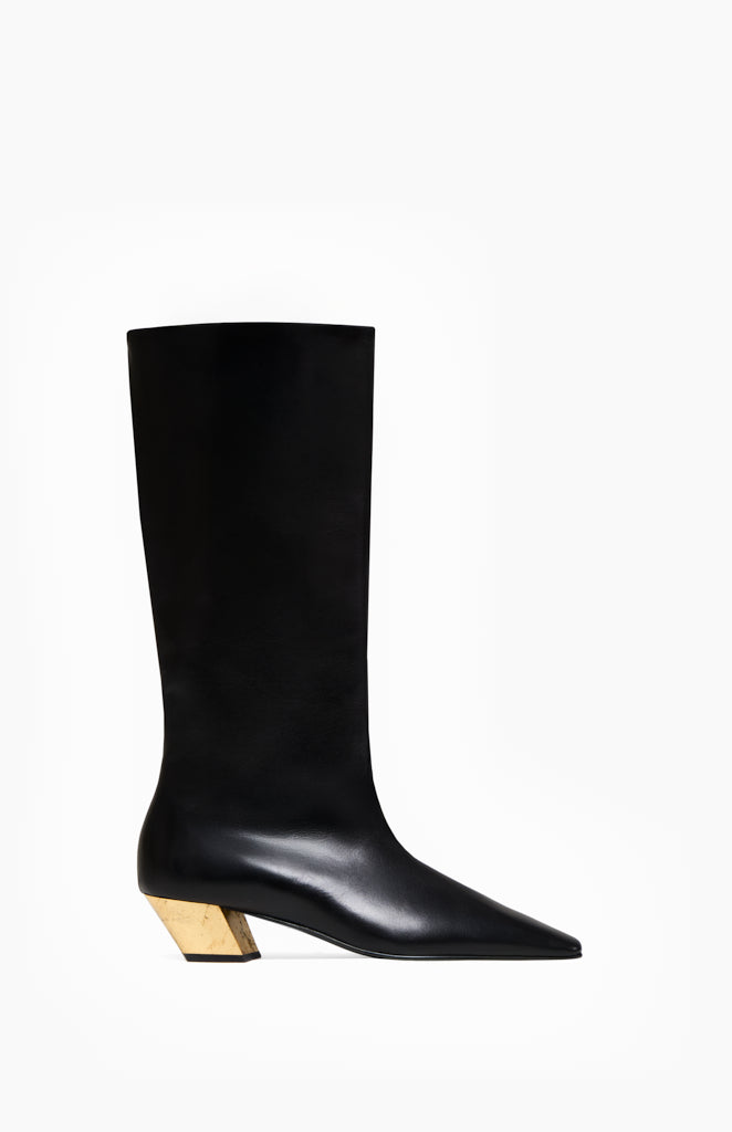 Skórzane kozaki damskie DYLAN DEEP BLACK 37 - Vanda Novak