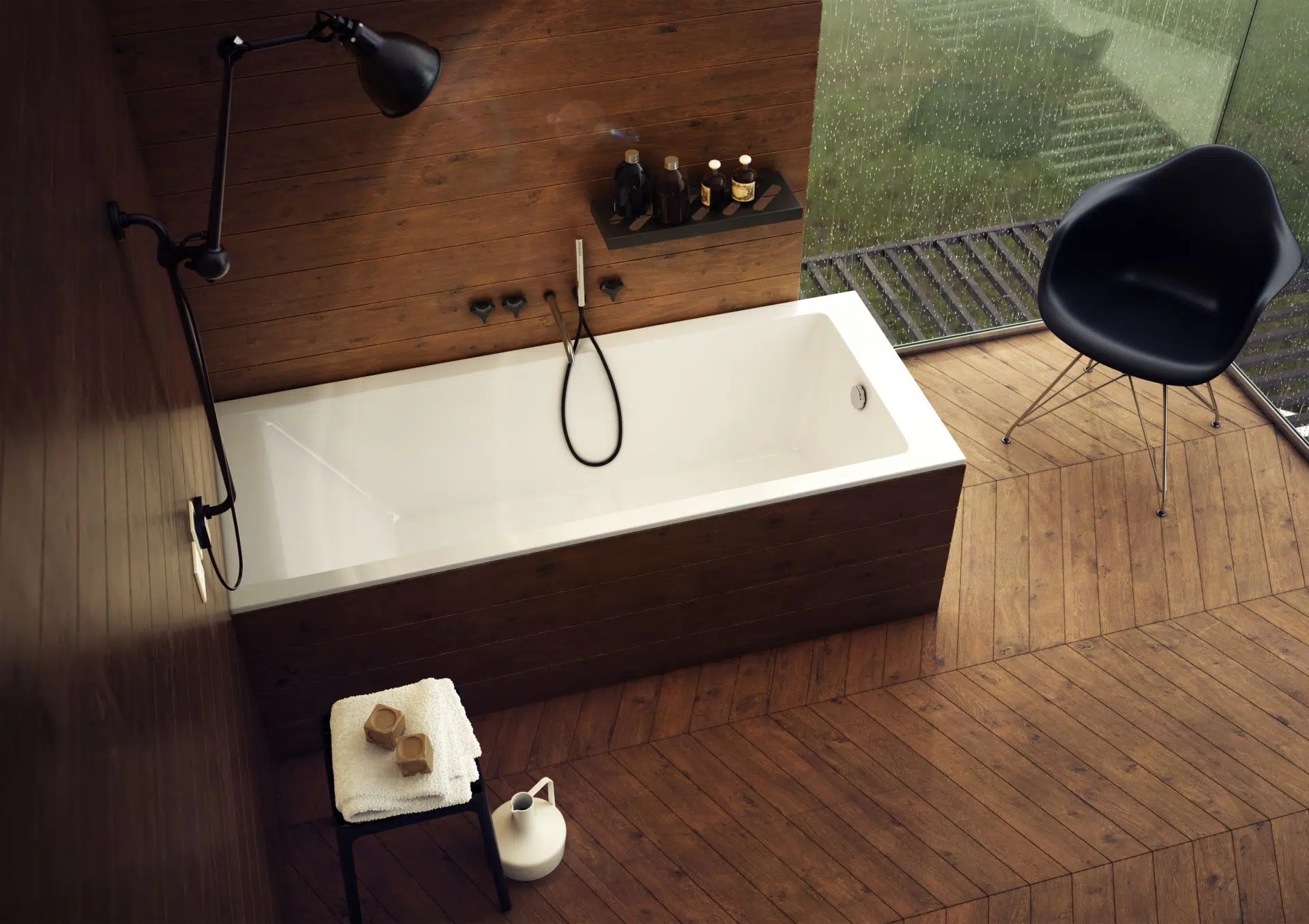 Schedpol Ferra Set wanna z syfonem i nośnikiem 160x70 cm 3.532/NO-9.114 - Wysyłka w 24h