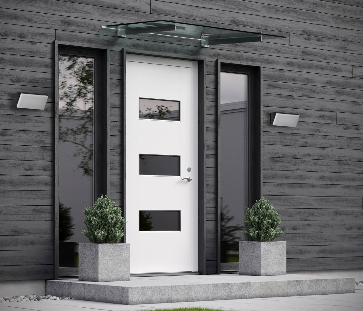 Italux Nave 4K kinkiet zewnętrzny 1x10 W czarny OWL-7032-4K