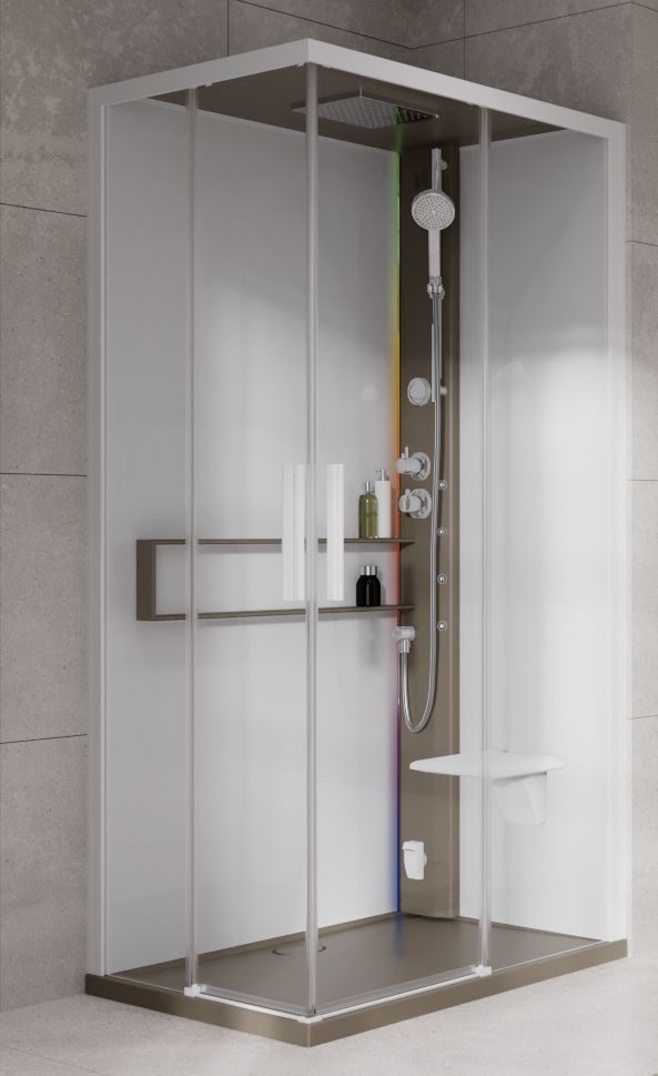 Novellini Glax 2 2.0 A kabina z hydromasażem 80x80 cm parowa z brodzikiem corda G22A80T5-1TU