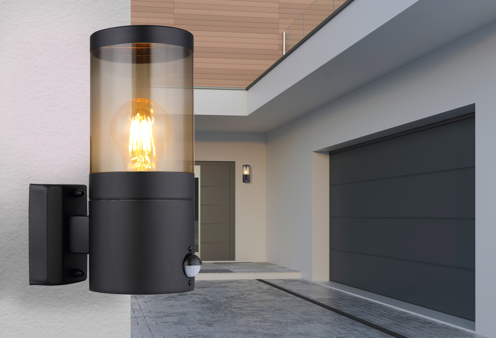 Globo Lighting Xeloo kinkiet zewnętrzny 1x60W czarny mat/przydymiony 32014BSS