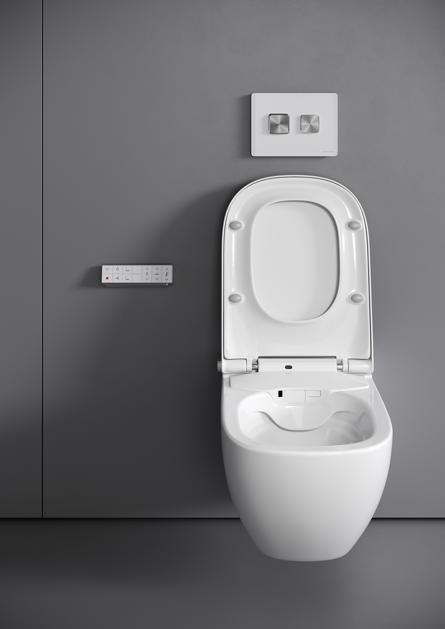 Meissen Keramik Dekora Square przycisk spłukujący szkło białe/stal K97-444