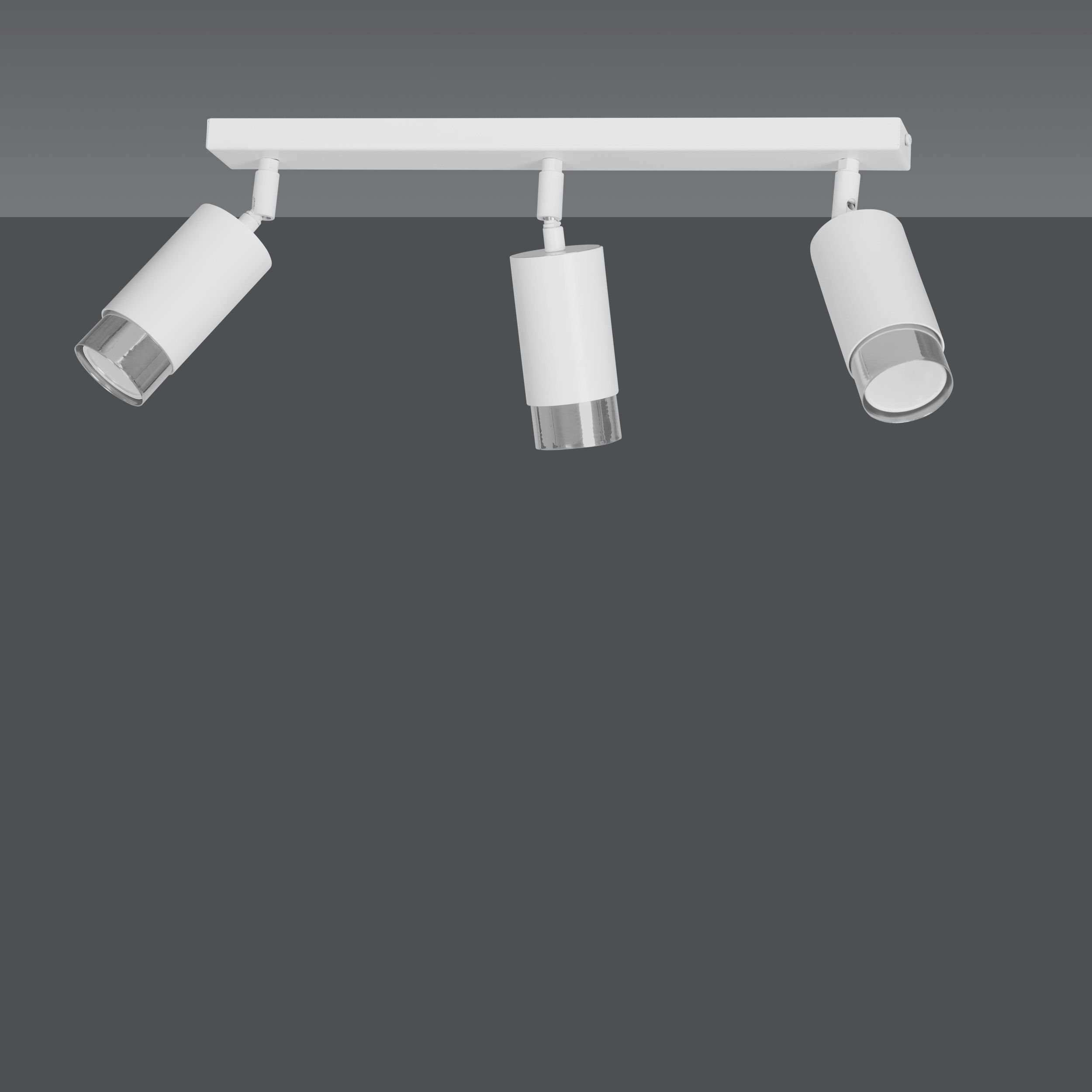 Emibig Hiro lampa podsufitowa 3x8 W biała-chrom 962/3