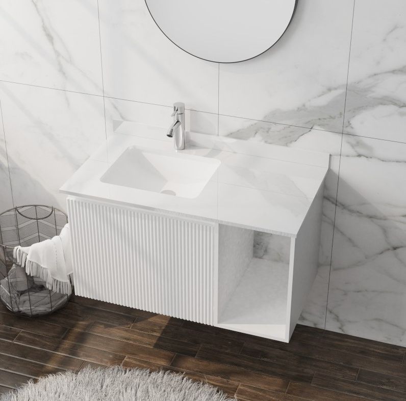 LaVita Kent umywalka z szafką 90 cm zestaw meblowy biały