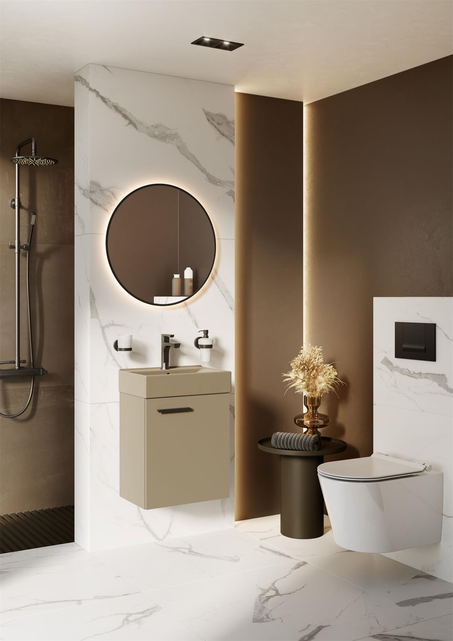 Elita Tiny umywalka z szafką 45 cm fume matt RE020450157020 - Wysyłka w 24h