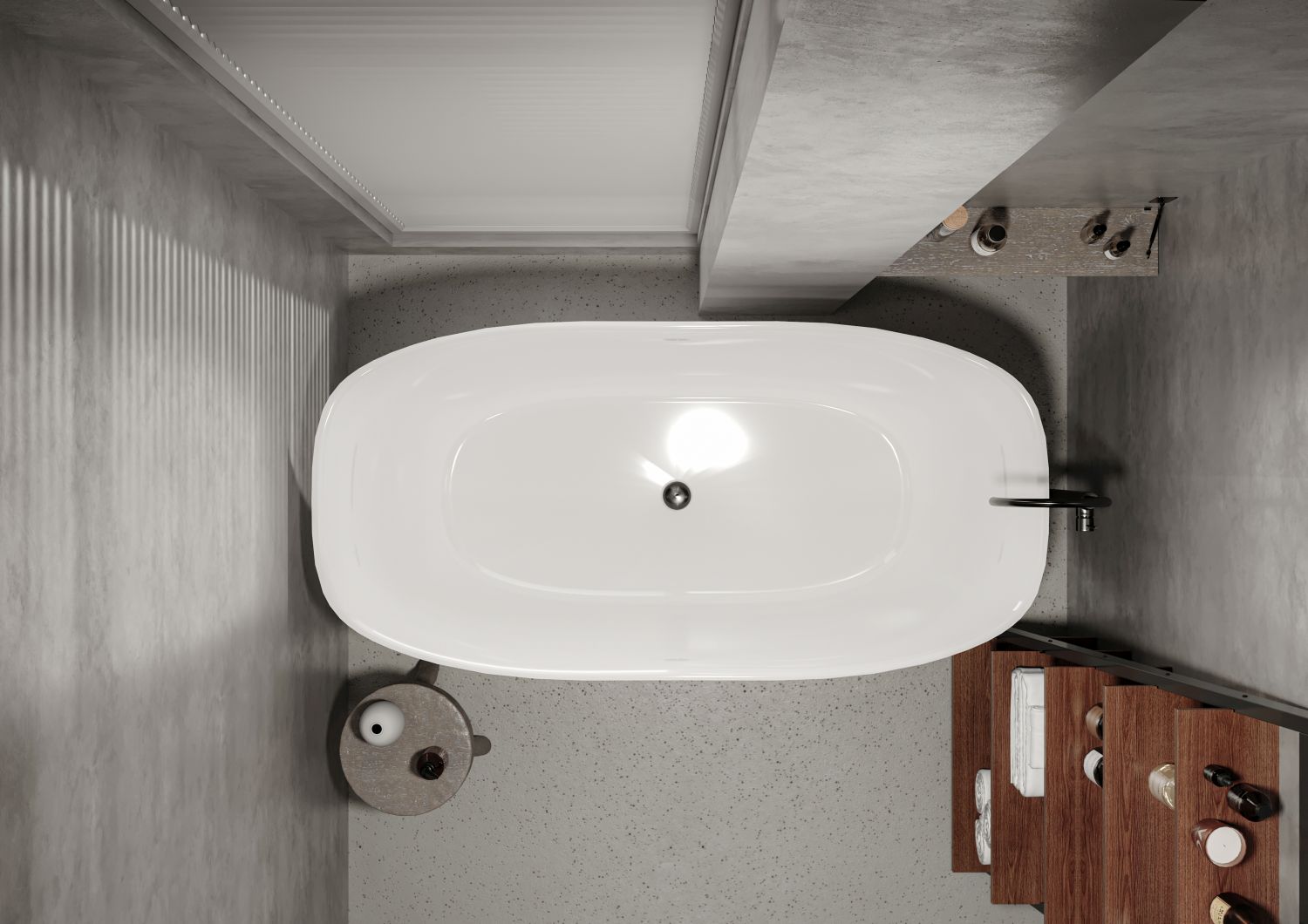 Miraggio Santorini wanna wolnostojąca 164,5x80,5 cm owalna biały połysk 0000609