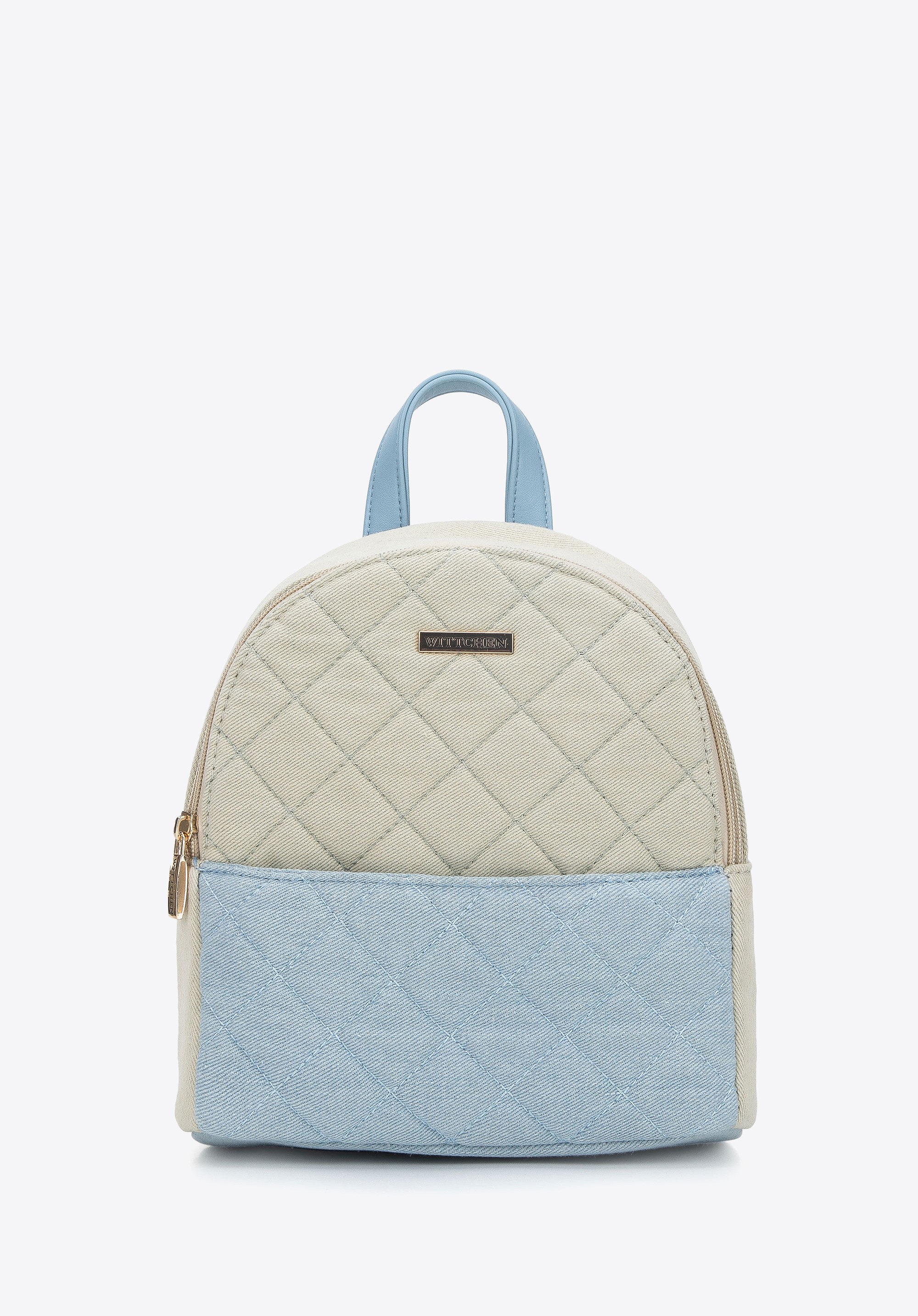 Damski plecak dżinsowy niebiesko-beżowy