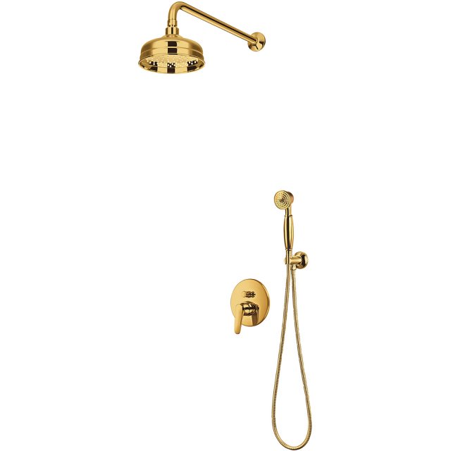 OMNIRES System prysznicowy ART DECO podtynkowy złoty połysk SYSAD27GL