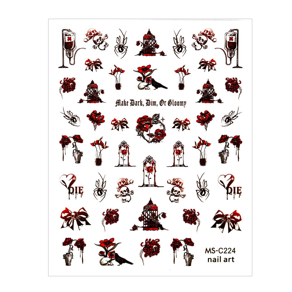 Naklejki do paznokci cienkie samoprzylepne halloween MS-C224