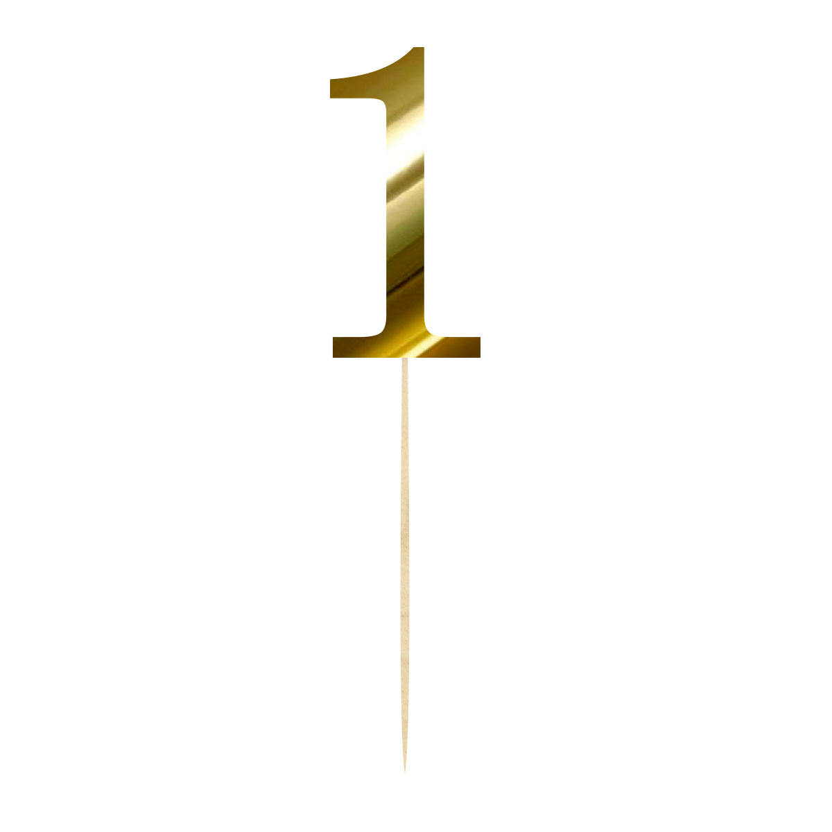 Topper na urodziny cyfra 1 roczek złota dekoracja na tort pik lustrzane złoto