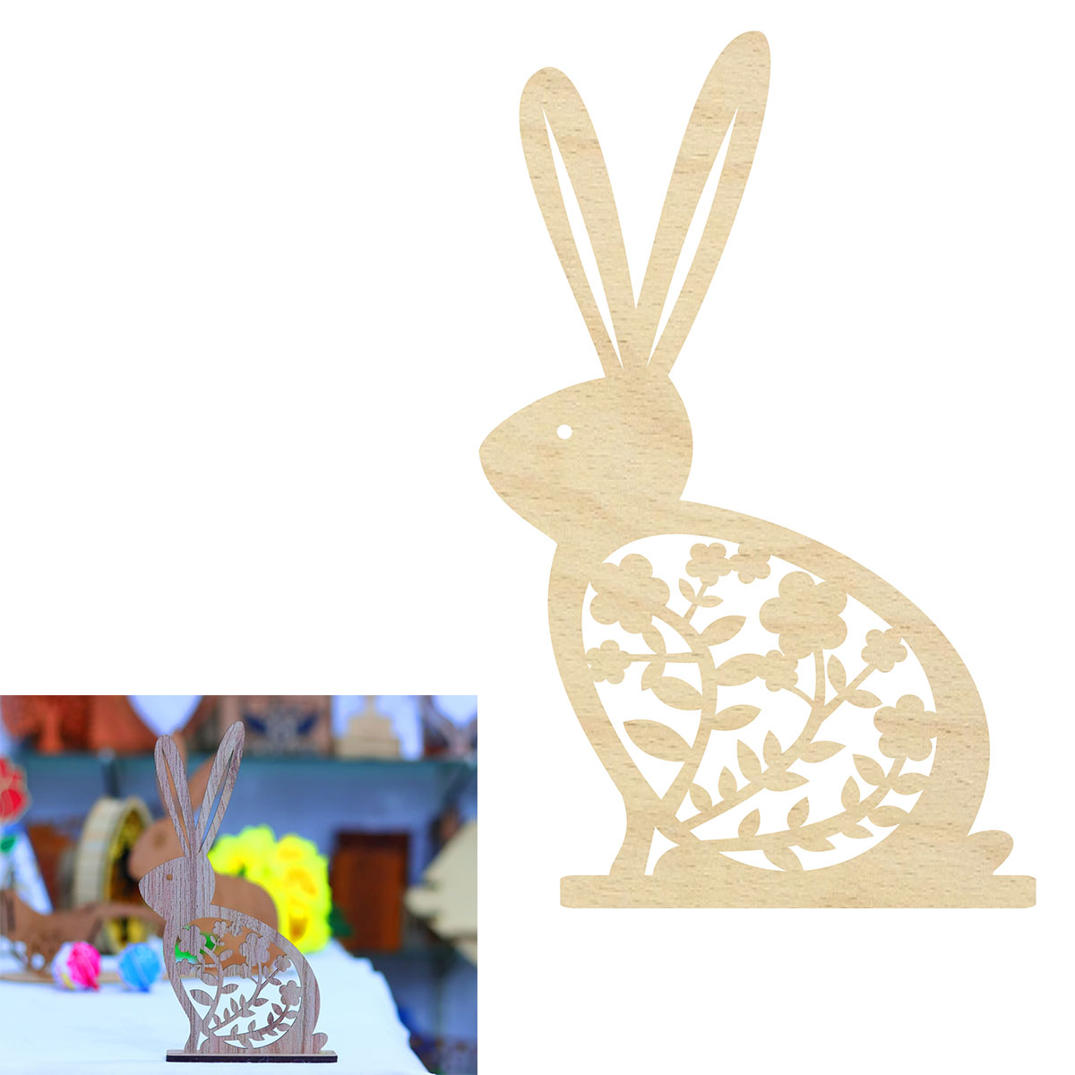 Zajączek, króliczek wielkanocny stojący dekoracja ozdoba wielkanocna baza