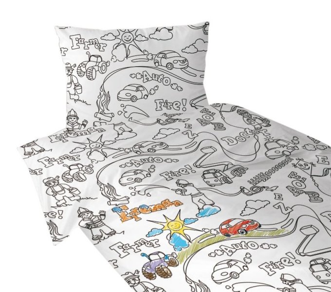 Pościel do kolorowania 100% bawełna 160x200 FIREMAN - Greno