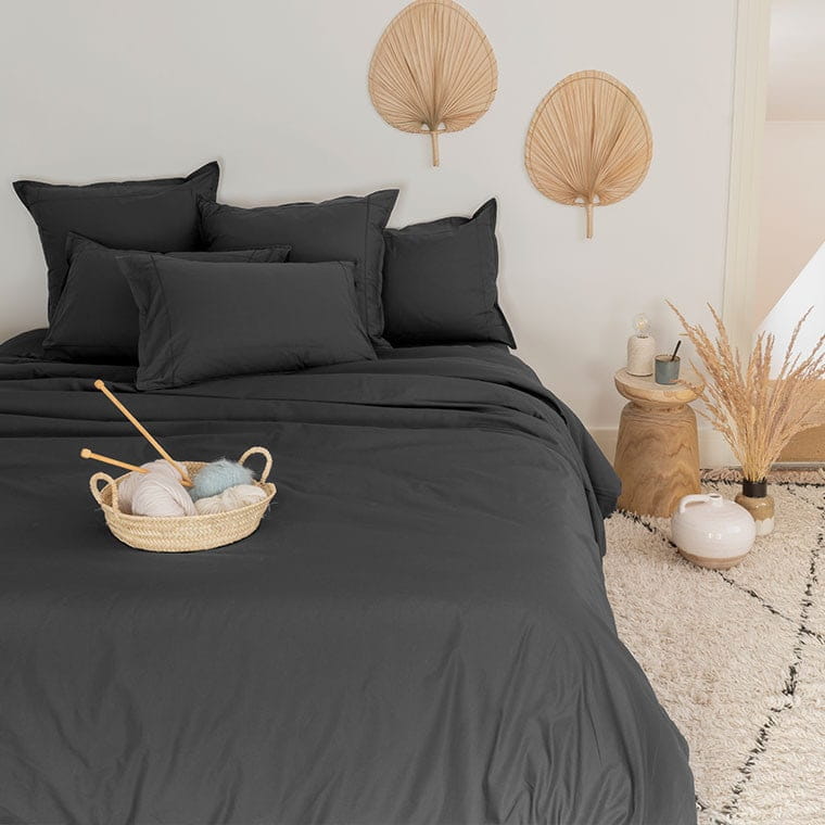 poszwa NEO ciemnoszara anthracite bawełna perkalowa - pościel
