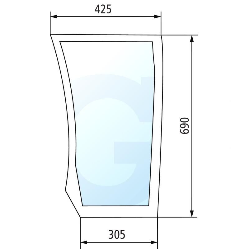 Szyba dzielona dolna, prawa Deutz Agrotron K 0.012.1434.0/10
