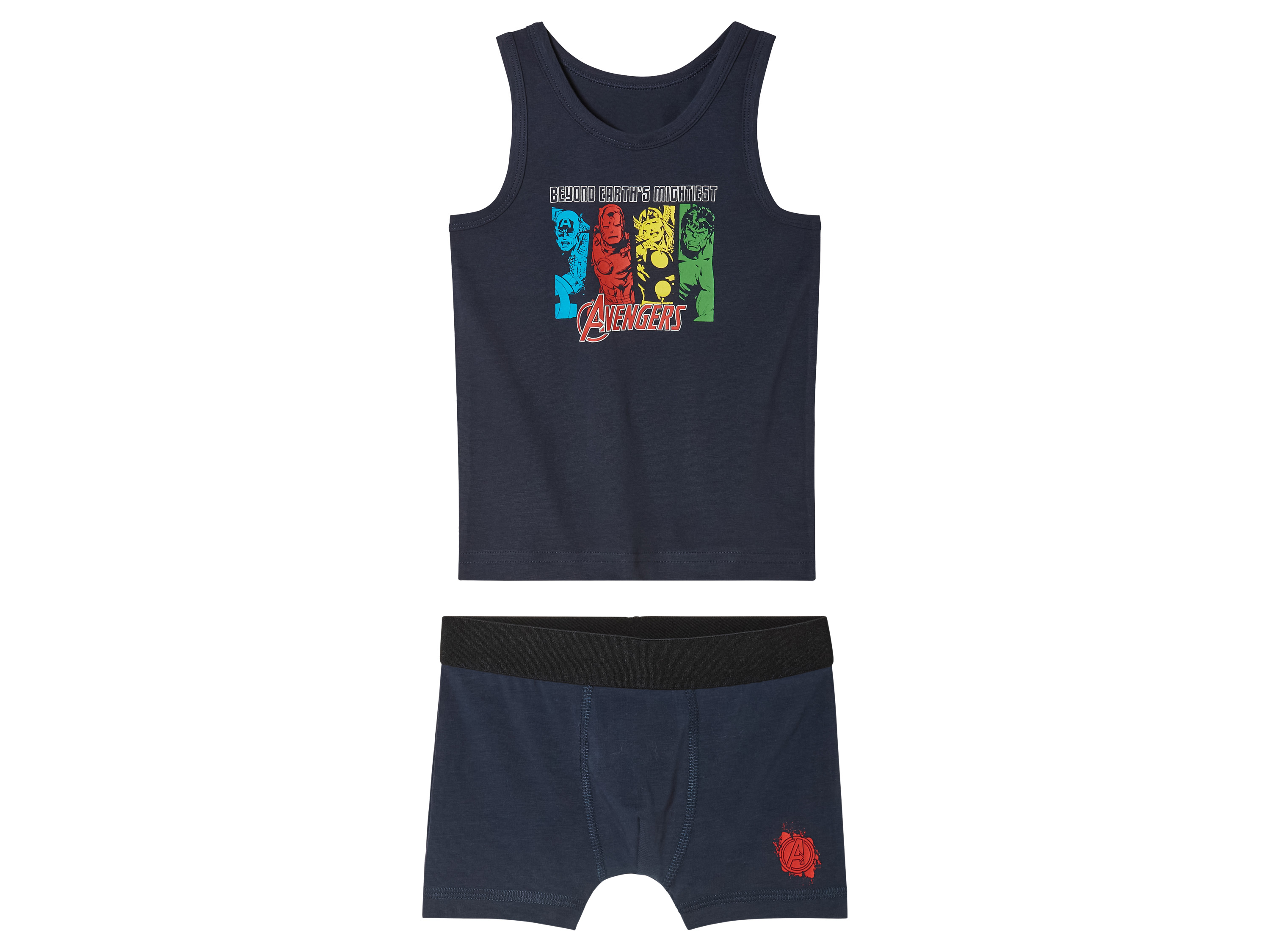 Zestaw bielizny dziecięcej, 2 elementy Wzór Avengers, 110/116