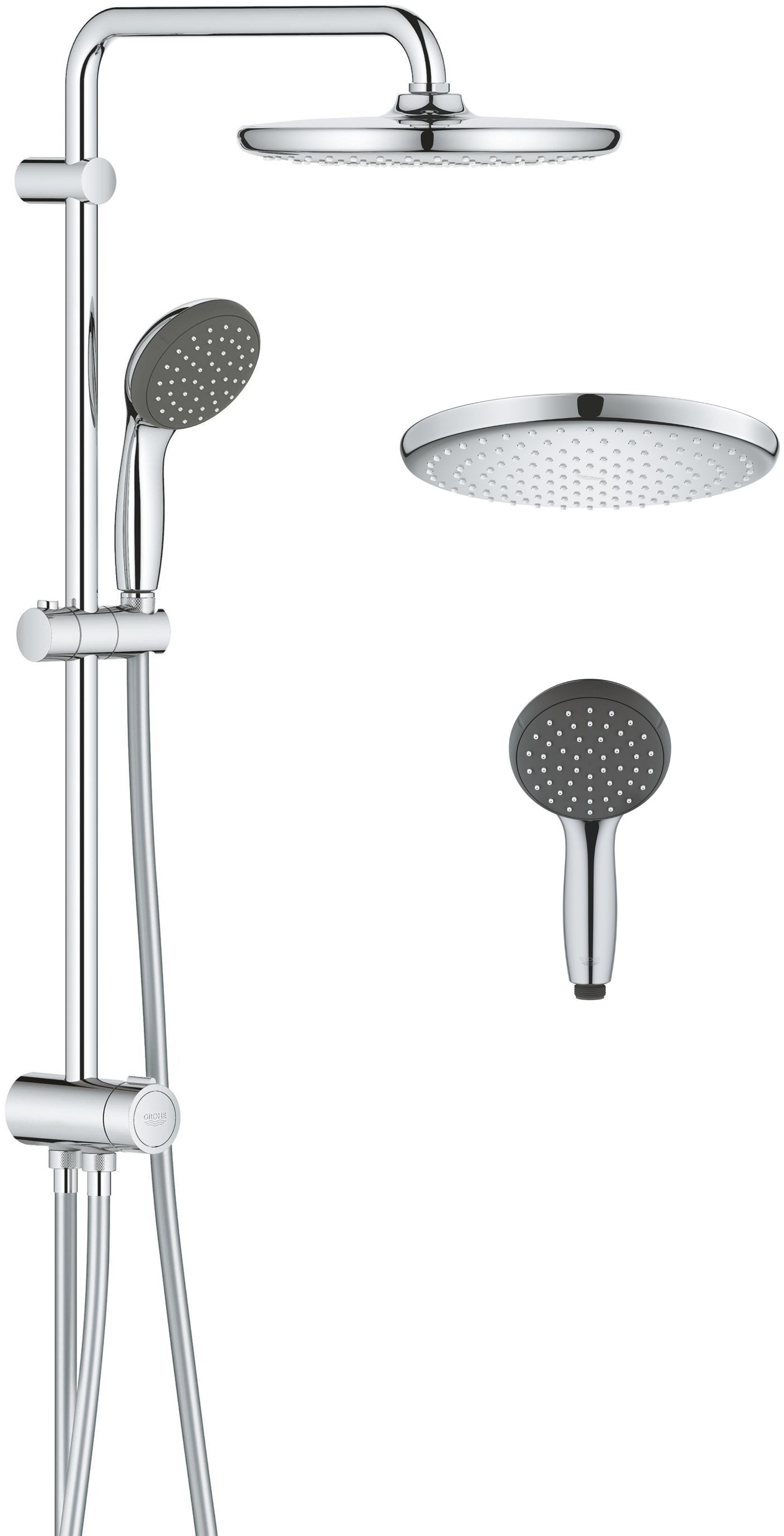 Darmowa Dostawa - Zestaw prysznicowy ścienny z deszczownicą starlight chrome Grohe Vitalio Start Shower System 26817000