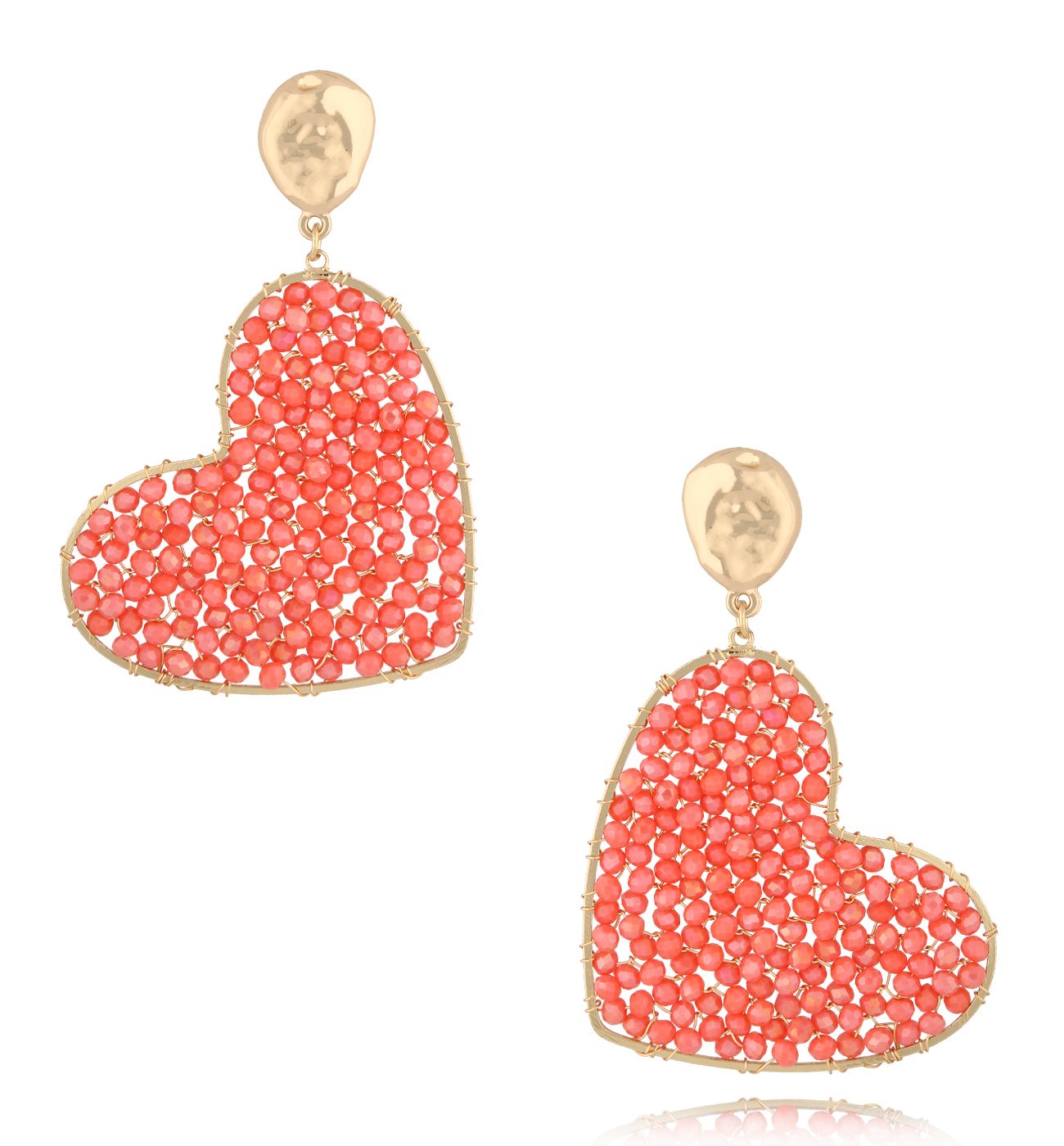 Kolczyki z łosoiowymi sercami Coeur Coloré KWE0065