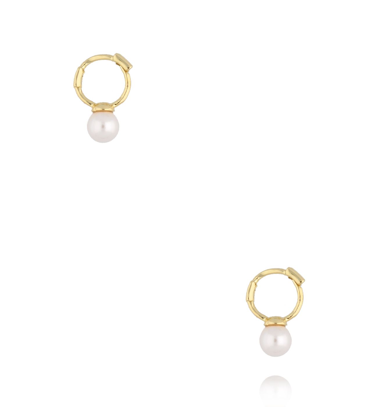Kolczyki złote kółka z perłą KLU0067 - By Dziubeka