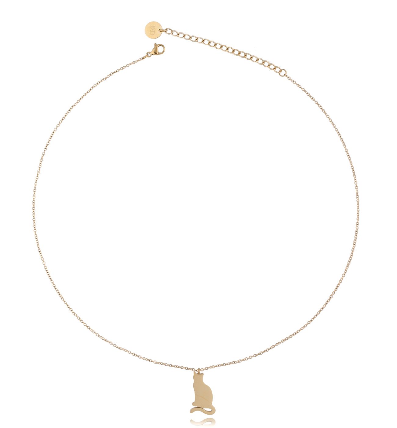Naszyjnik złoty z kotkiem ze stali szlachetnej NPS0020