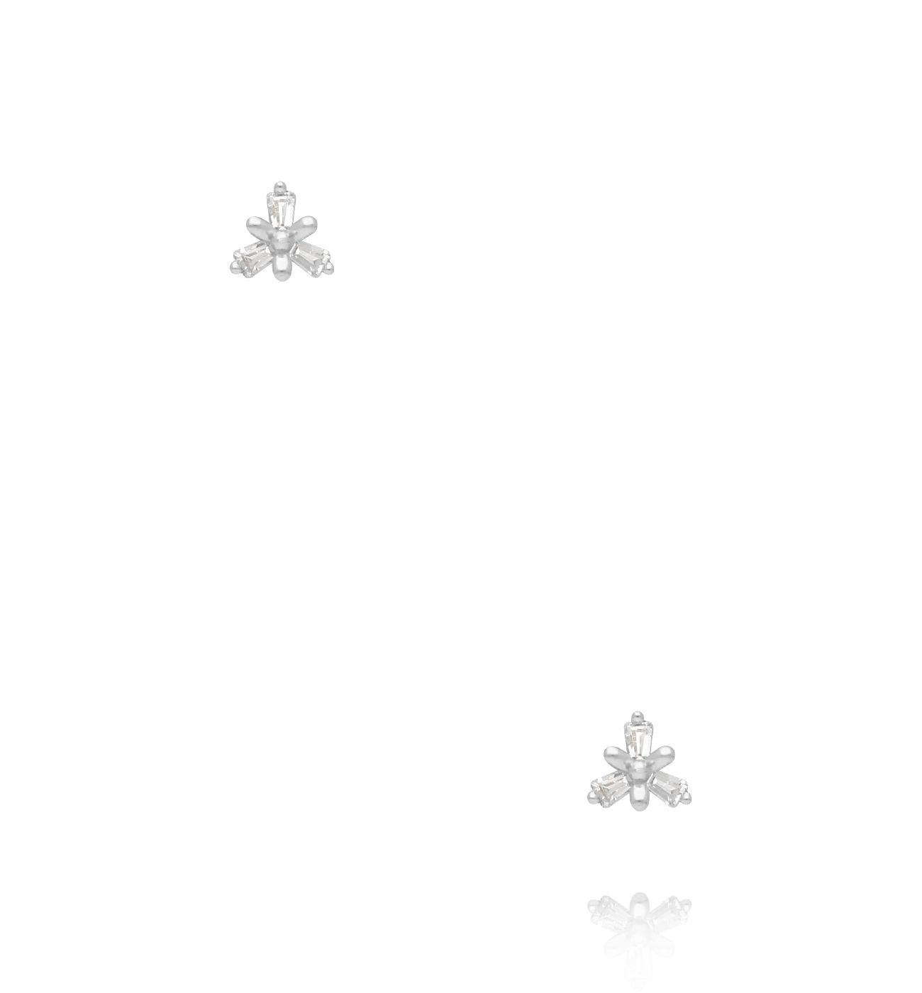 Kolczyki srebrne w kształcie kwiatu z cyrkoniam KCA0119 - By Dziubeka