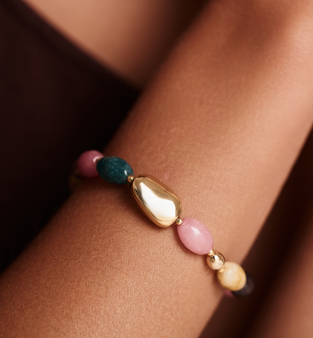 Bransoletka kolorowa z jadeitami - By Dziubeka