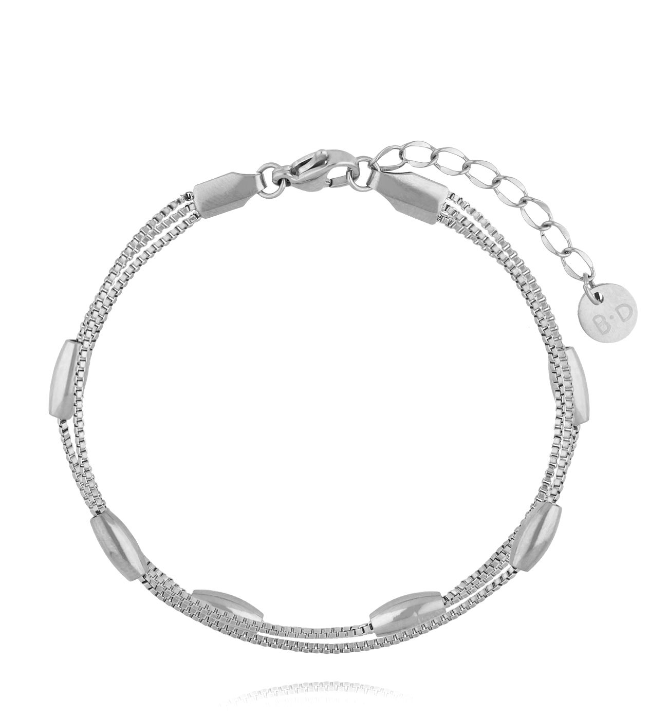 Bransoletka z delikatnym splotem srebrna BSY0512 - By Dziubeka