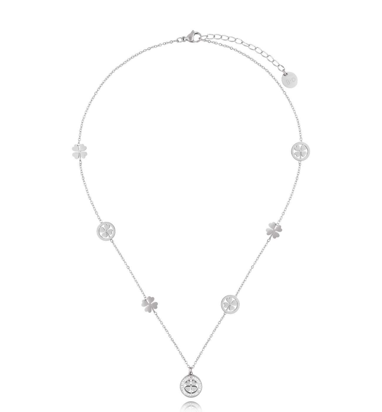 Naszyjnik srebrny z koniczynkami Fioretta NSY0172 - By Dziubeka