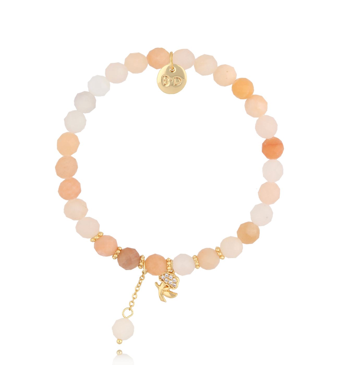 Bransoletka z awenturynami i zawieszką - By Dziubeka