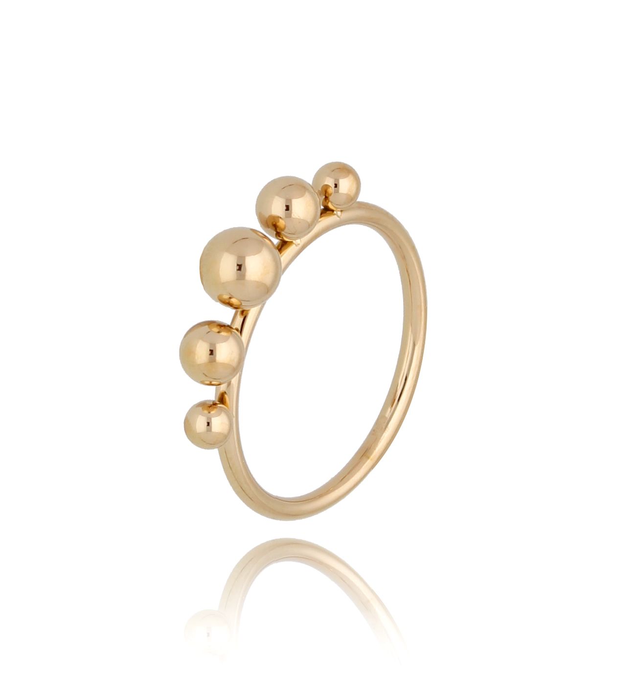 Pierścionek pozłacany z kulkami Balls PSA0302