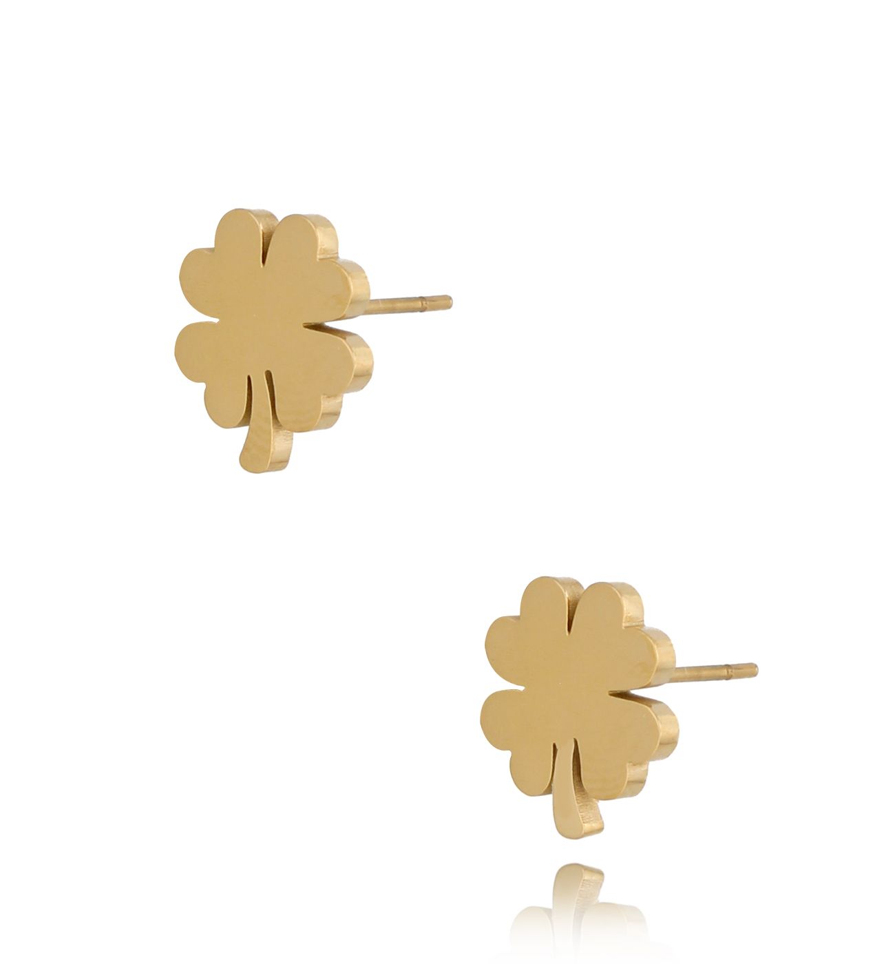 Kolczyki ze koniczynką złote Lucky - By Dziubeka