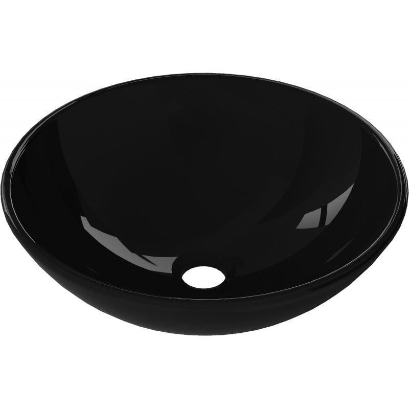 Szklana Umywalka nablatowa Mexen Mira czarna 42x42 cm 1 szt.