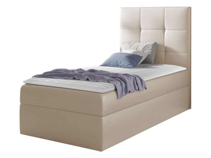 Łóżko kontynentalne MIRJAN 24 Mini 2 80x200, Strona: Prawa ekoskóra chłodny beż 1 szt.