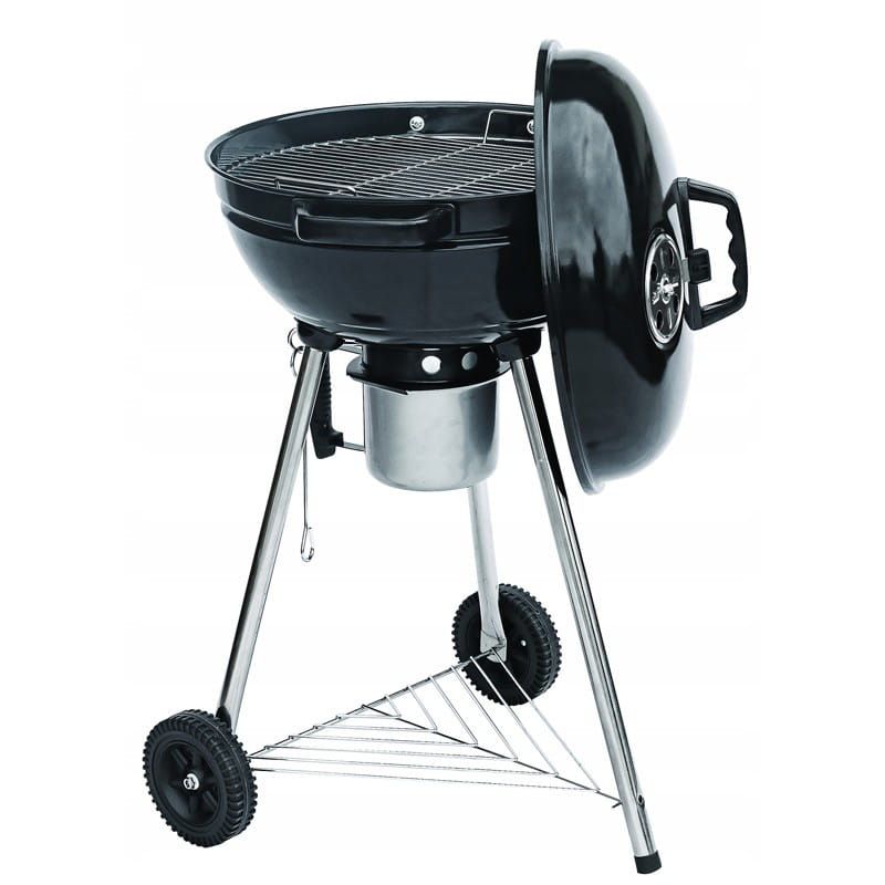 Grill Węglowy Mirpol 1590 cm2 Ogrodowy Kulisty z Popielnikiem, Czarny 1 szt.