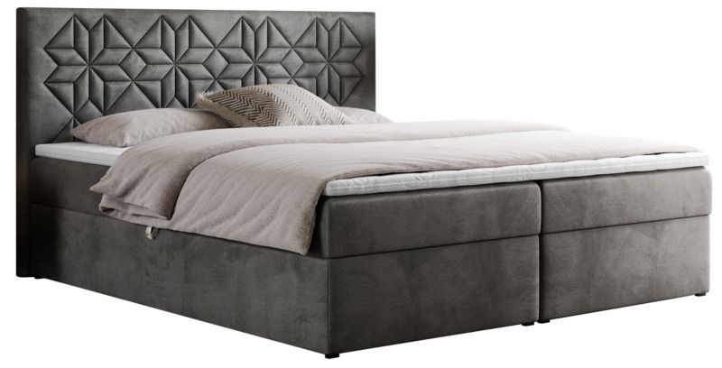 Łóżko kontynentalne MKS Meble LEILA 180x200 H3 Ciemnoszary welvet 1szt.