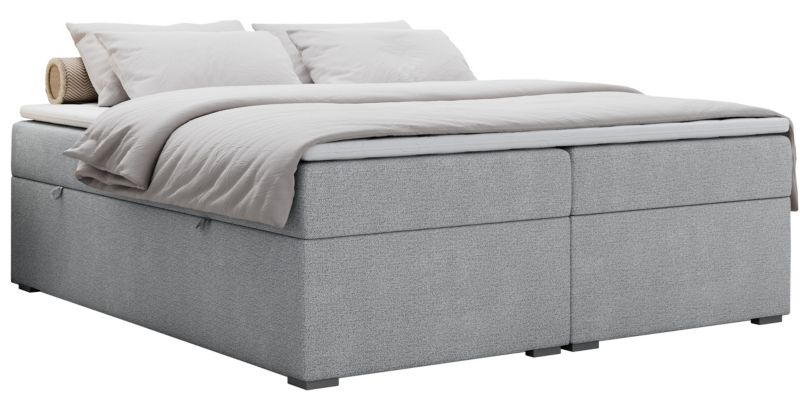 Łóżko kontynentalne MKS Meble BESS 160x200 H4 jasnoszary struktura 1szt.