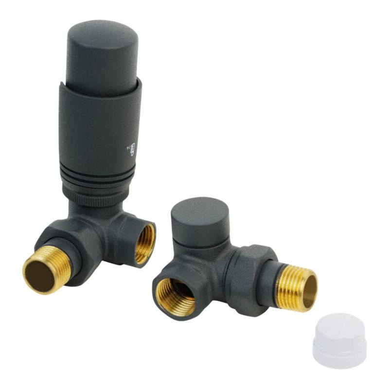 Zestaw termostatyczny GoodHome osiowy antracyt