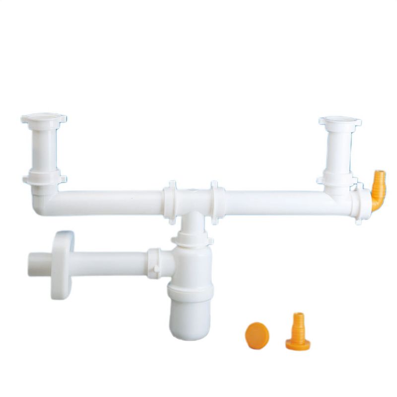 Syfon umywalkowy Lira podwójny z króćcem 1 1/4" i podłączeniem do pralki/zmywarki 1szt