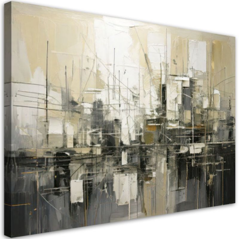 Obraz do salonu Feeby Nowoczesna abstrakcja szaro beżowa 100x70cm 1szt