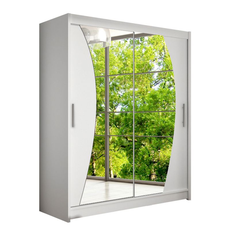 Szafa MIRJAN 24 z drzwiami przesuwnymi Presto X biały/lustro 1 szt.