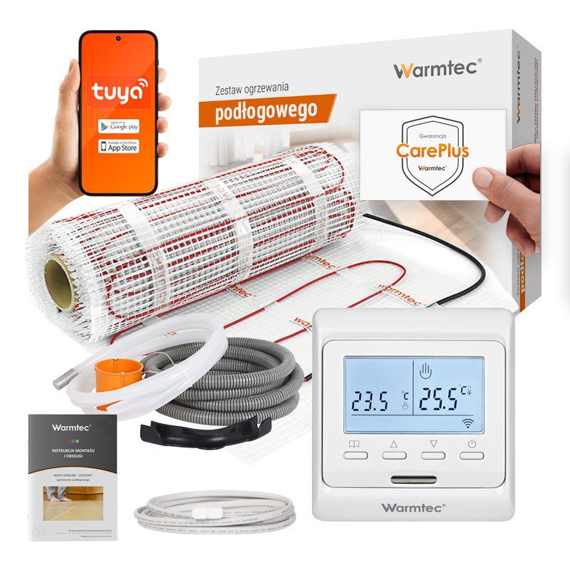 Mata grzewcza grzejna pod płytki Warmtec 20m² 170W/m² WiFi zestaw DS2-200/T510 1szt.