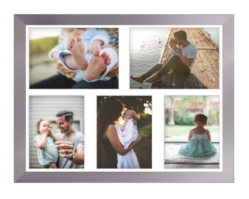Ramka na 5 zdjęć Hekla 40x50x5 MDF galeria zdjęć srebrny 1szt.