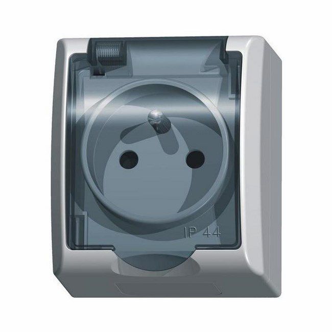 Gniazdo pojedyncze Ospel Fala natynkowe z uziemieniem dymne