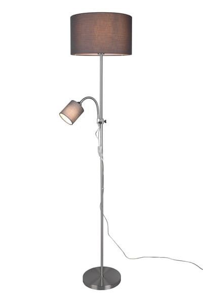 Lampa podłogowa stojąca RL Owen srebrno-szara 2 x E14 / E27 x 52W wym: 160 x 36 x 36 cm - 1 szt.