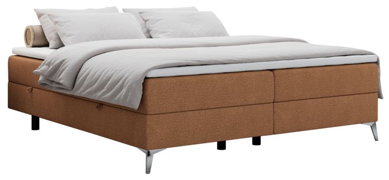 Łóżko kontynentalne MKS Meble LESS 200x200 H3 pomarańczowy struktura 1szt.